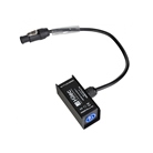 Adaptateur Hilec TRUE1 in vers boitier in/out Powercon (bleu/blanc)