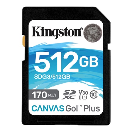 Carte mémoire KINGSTON SD Plus Canvas Go! - 512Go 