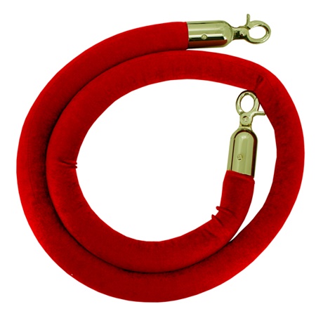 Corde de guidage pour poteau à corde velours - Long : 1,6m - Rouge