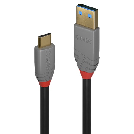 Lindy 36919 Câble USB 3.2 Type A vers C, 10Gbit/s, Anthra Line, 3m