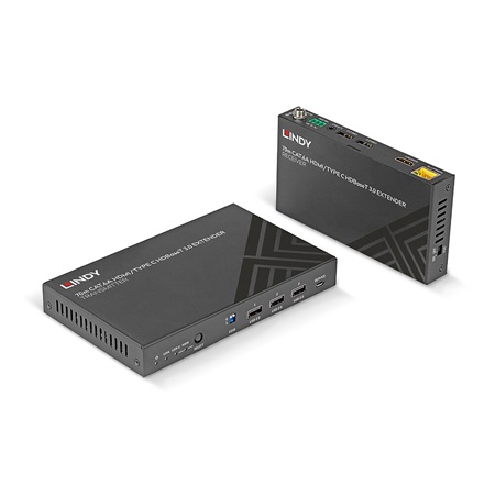 Lindy 38346 Extender KVM Cat.6A HDMI 4K60 & Type C HDBaseT 3.0, 70m