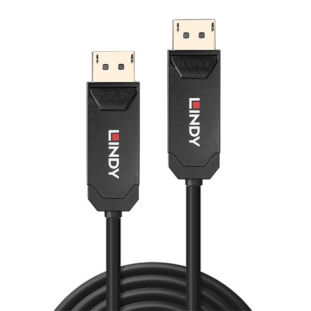 Lindy 38521 Câble DisplayPort 2.0 UHBR10 Hybride Fibre Optique 15m