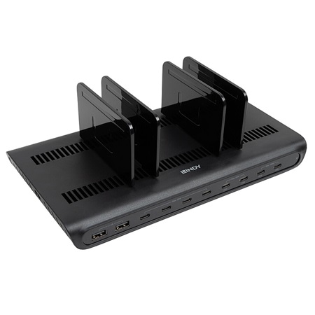 LINDY 73447 Station de charge USB 10 ports, 2x USB-A, 8x USB-C