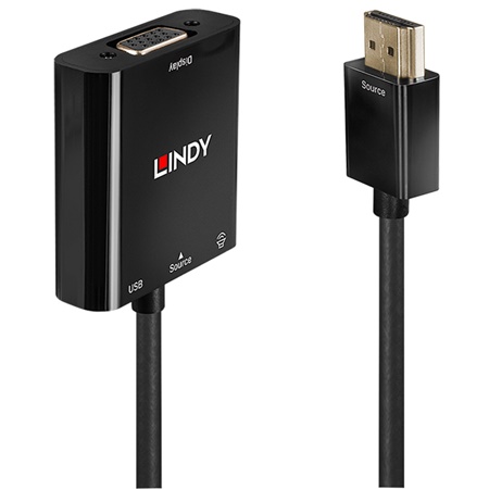 Convertisseur/Adaptateur HDMI mâle - VGA femelle + Audio stéréo LINDY