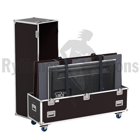 Flight-case Rythmes et Sons type cloche pour 2 écrans LCD 54 à 75''