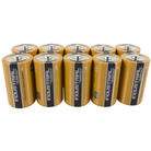 Lot de 10 piles bâtons alcalines DURACELL 1.5V D (avec taxe)