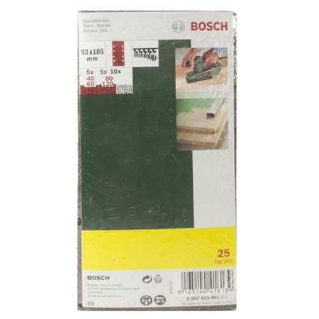 Assortiment de 25 feuilles abrasives pour ponceuse vibrante - BOSCH