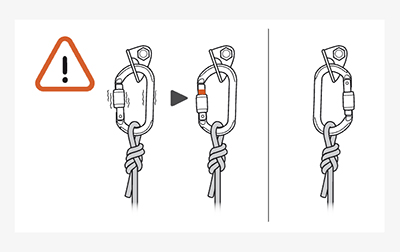 Choix de mousqueton pour connexion de corde à l'ancrage