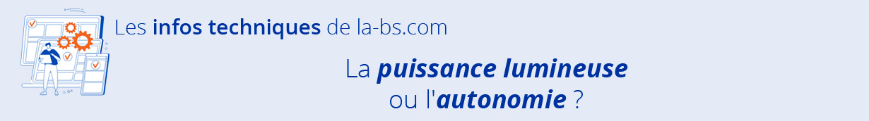 puissance d'une lampe frontale et autonomie