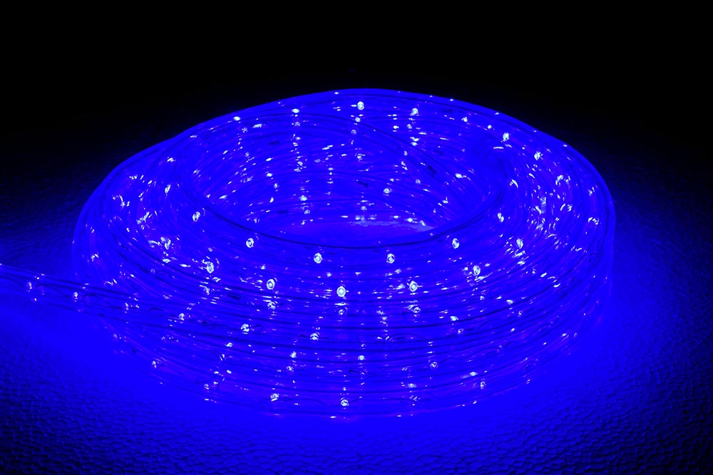 rouleau cordon lumineux LED bleu