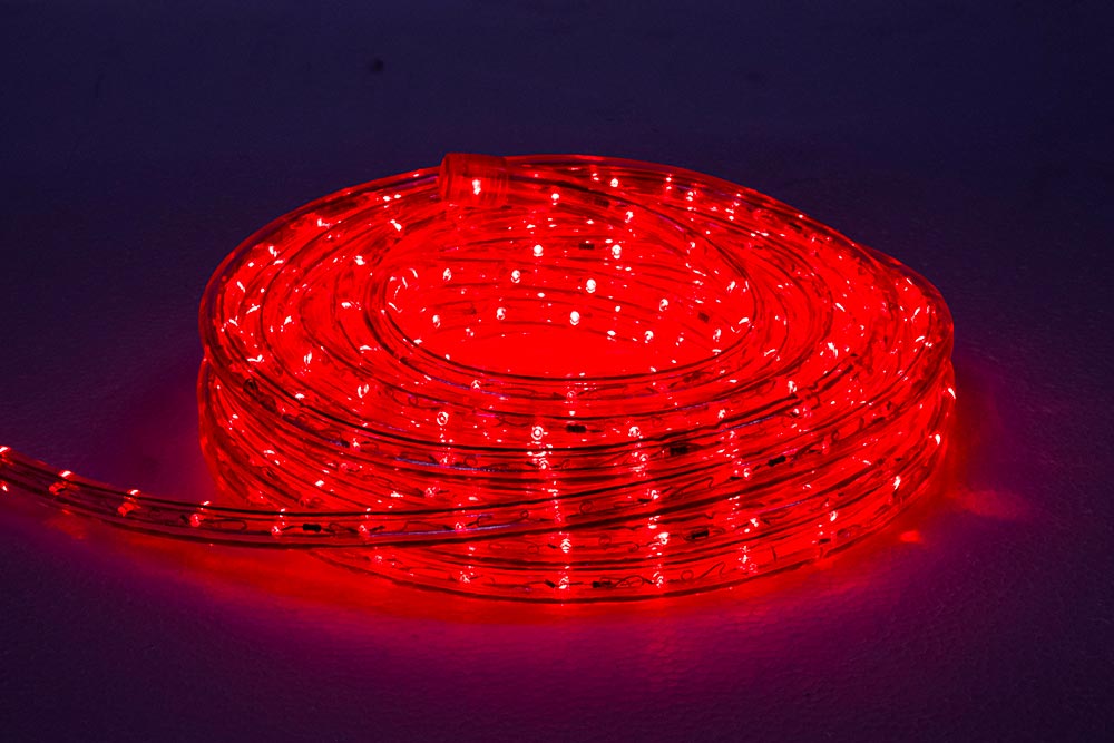 rouleau cordon lumineux LED rouge